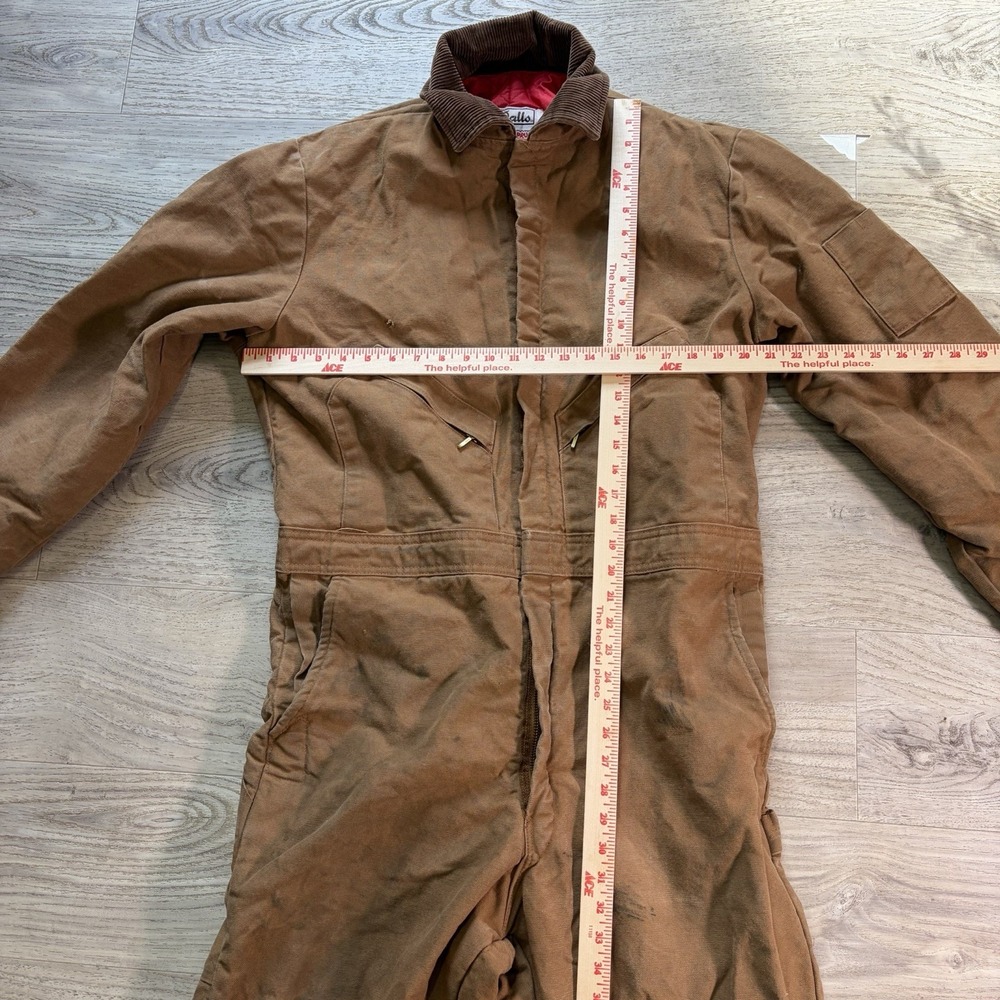 Vtg Walls Coveralls Brown Blizzard Puff Insulated Workwear Mens Sz Large Reg - Picture 4 of 15